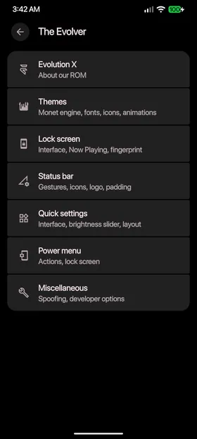 Evolver spoofing settings