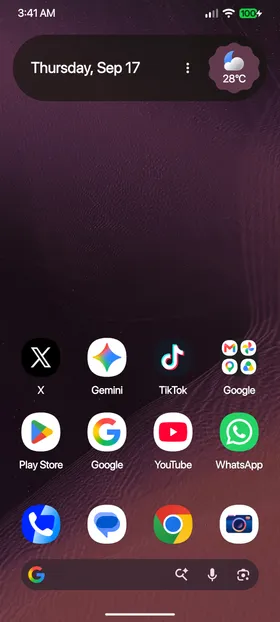 Home screen
